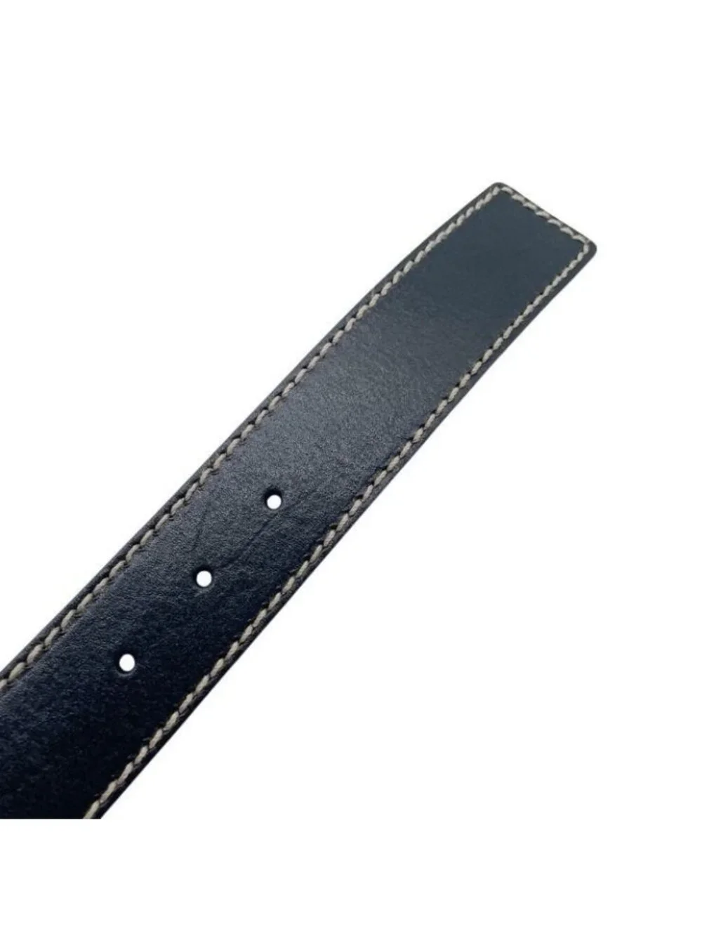 Gucci Belt Crest Plate Black Leather Silver 85